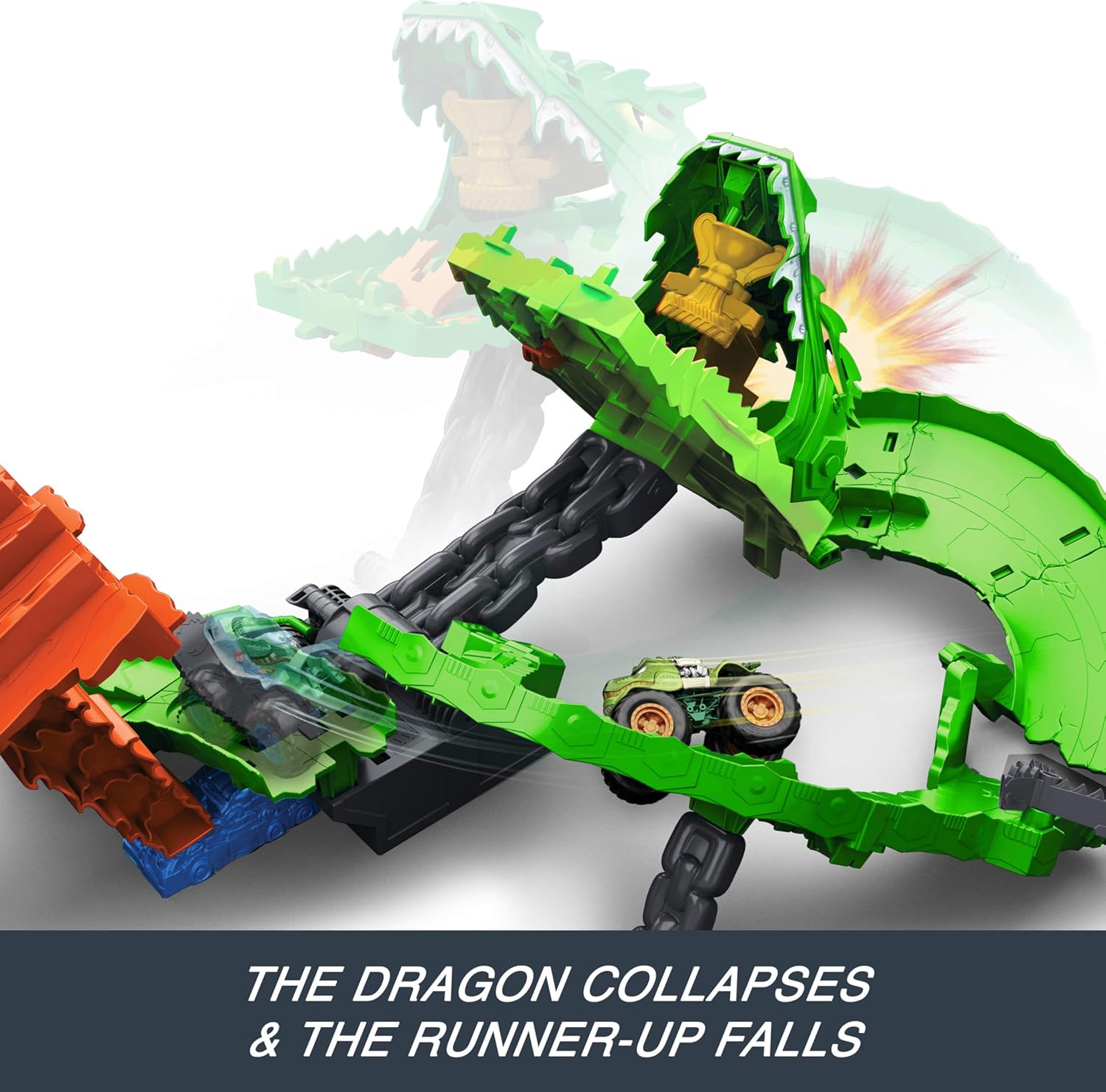 **Hot Wheels Mt Sharks Vs Dinos Dragon Destruction