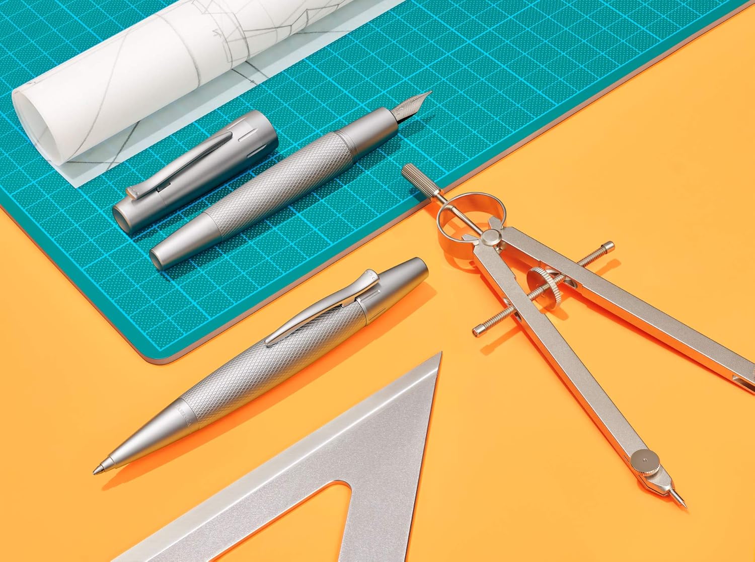 Faber-Castell E-motion B Fountain Pen - Pure Silver