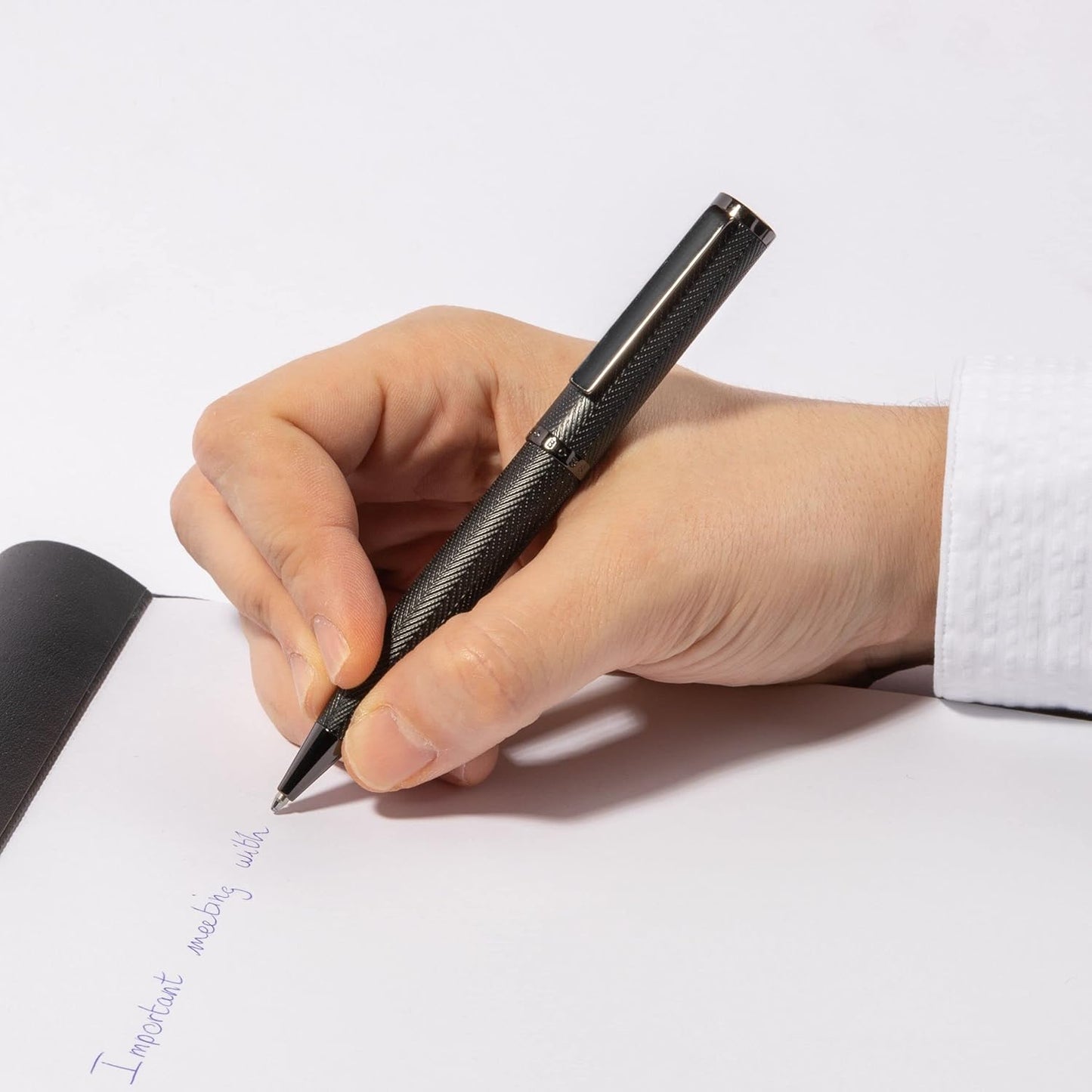 Hugo Boss Set Formation Herringbone Gun (Ballpoint & Rollerball)