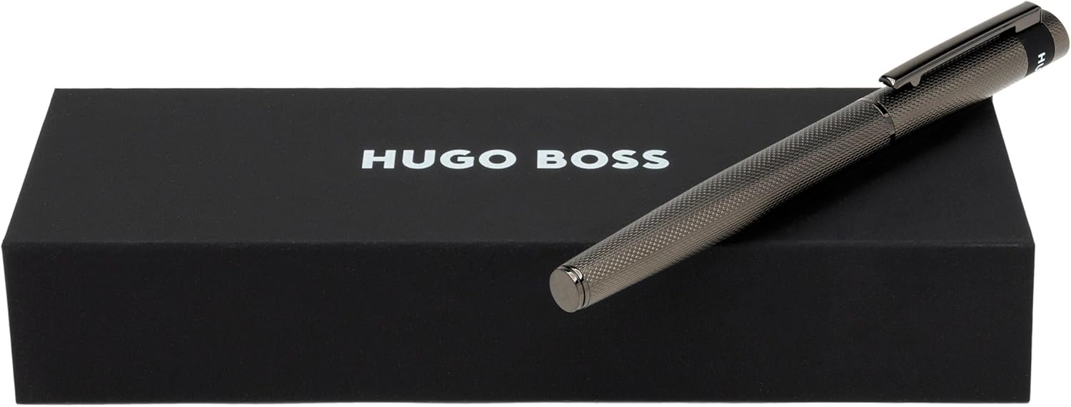 Hugo Boss Loop Diamond HSW3672D Fountain Pen Brass Gun Length 14.7cm Nib Size M