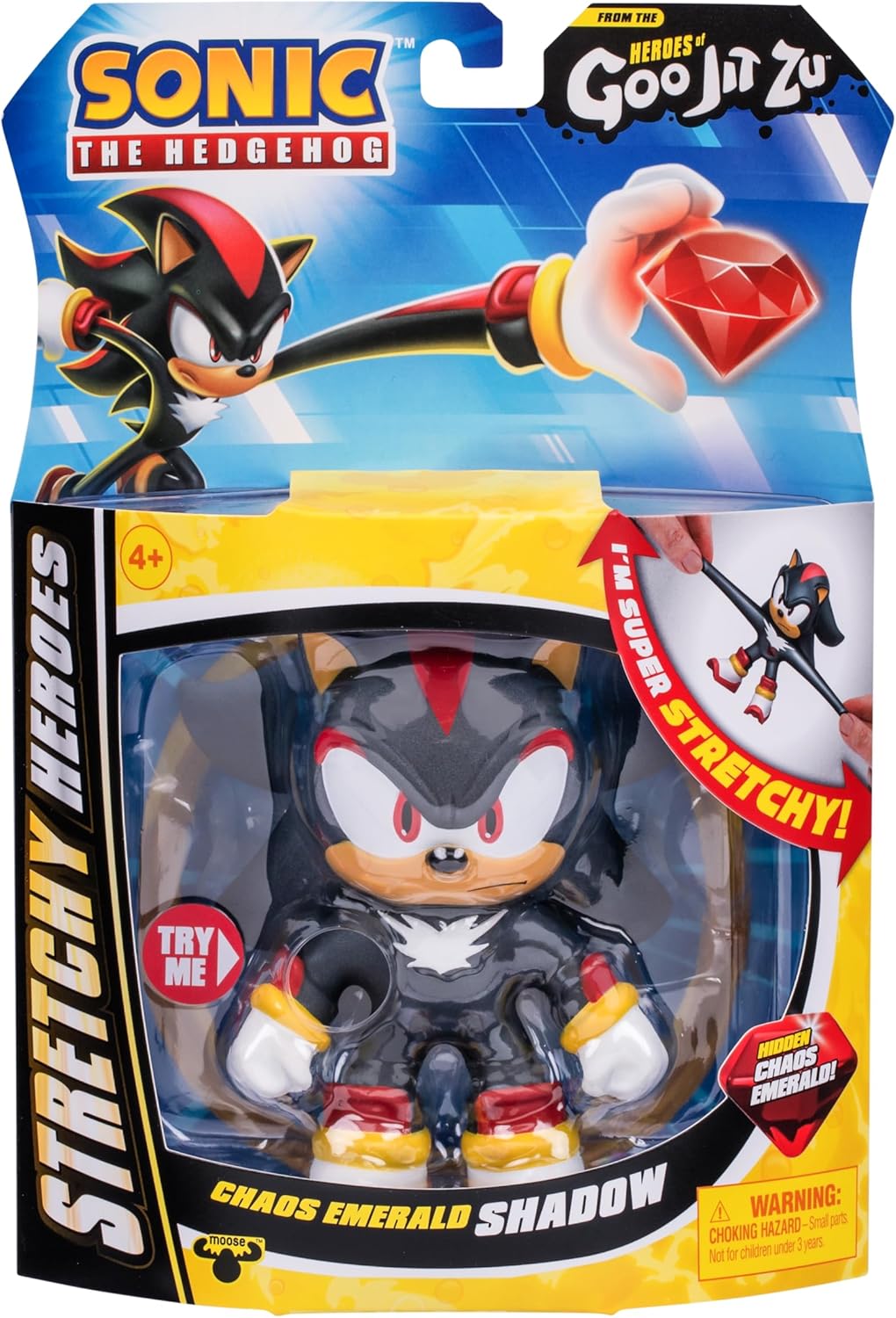 Heroes of Goo Jit Zu Sonic the Hedgehog - Chaos Emerald Shadow Stretchy Hero, Squeeze Shadow's Body To Reveal The Chaos Emerald Within His Goo.