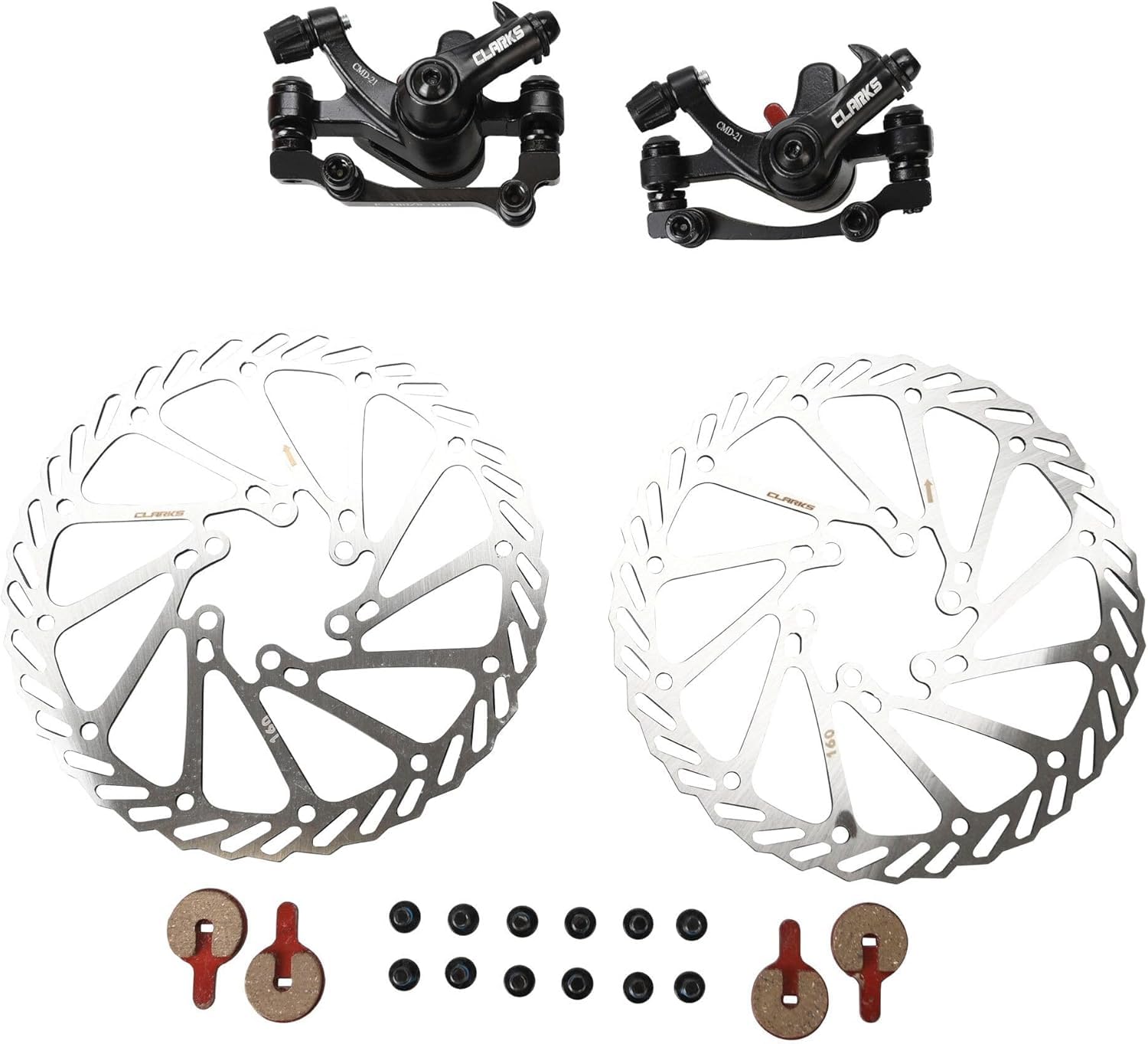 Clarks Cycle Systems CMD-21 Mechanical Disc Brake Set, Including Rotors