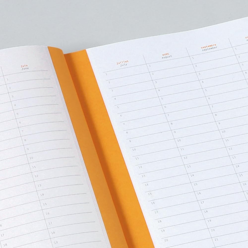 RHODIA 117784C - Taupe Meeting Soft Notebook - A5+ - Pre-Printed Date/Notes/Action - 160 Detachable Pages - 90G Clairefontaine Paper - Bookmark, Pencil Holder - Faux Leather Cover - Rhodiarama