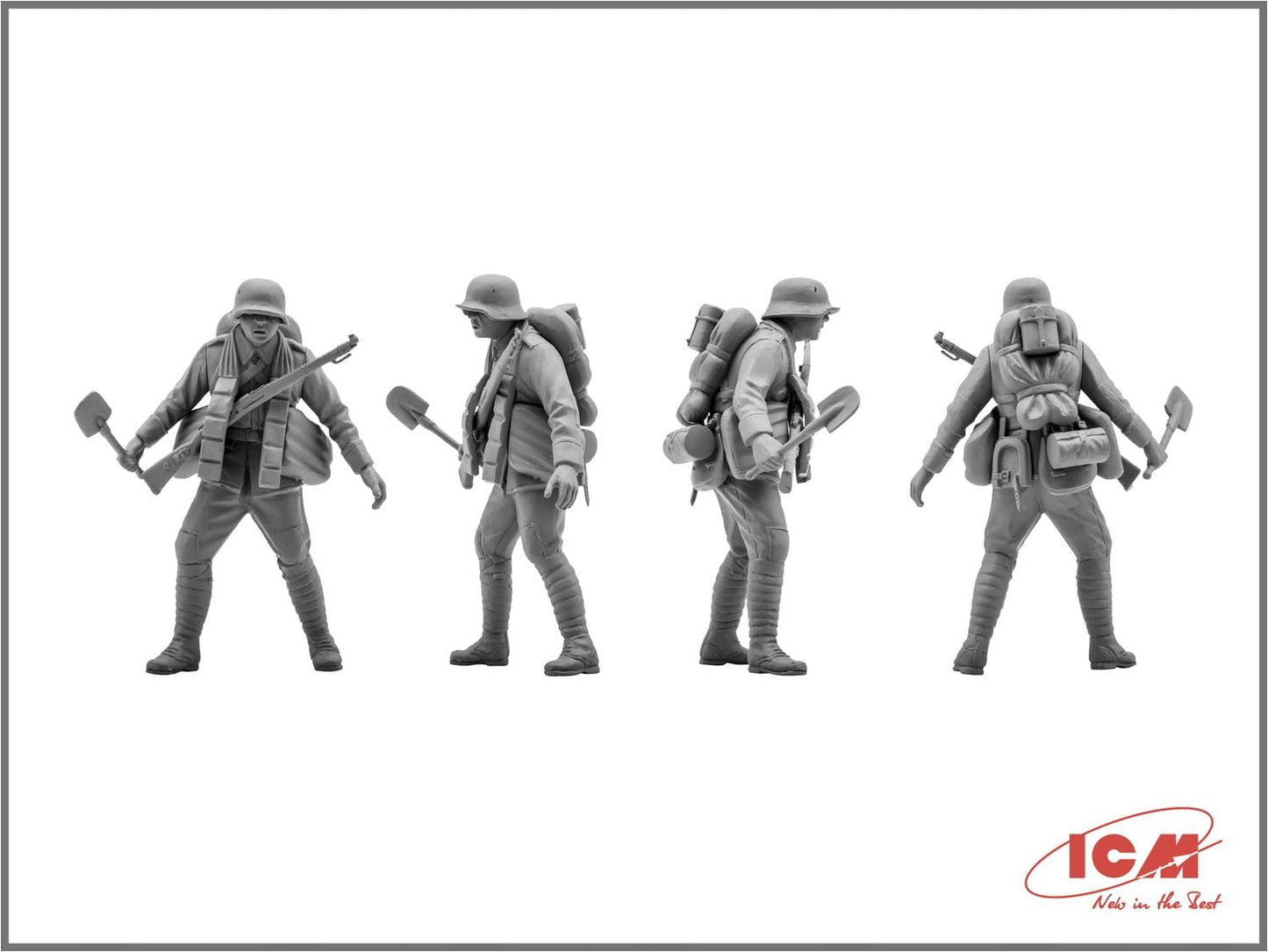 ICM Models ICM35291 (-) 1:35-German Assault Troops (1917-1918) 4 Figs, 14 x 14 x 52 millimetres
