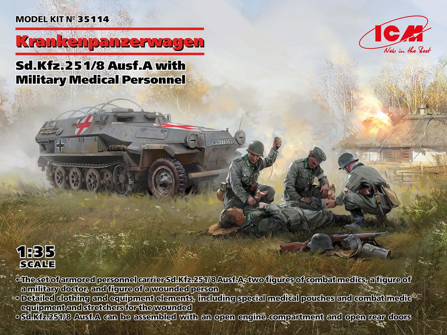 ICM 1:35 WWII German Ambulance & Military Medical personnel