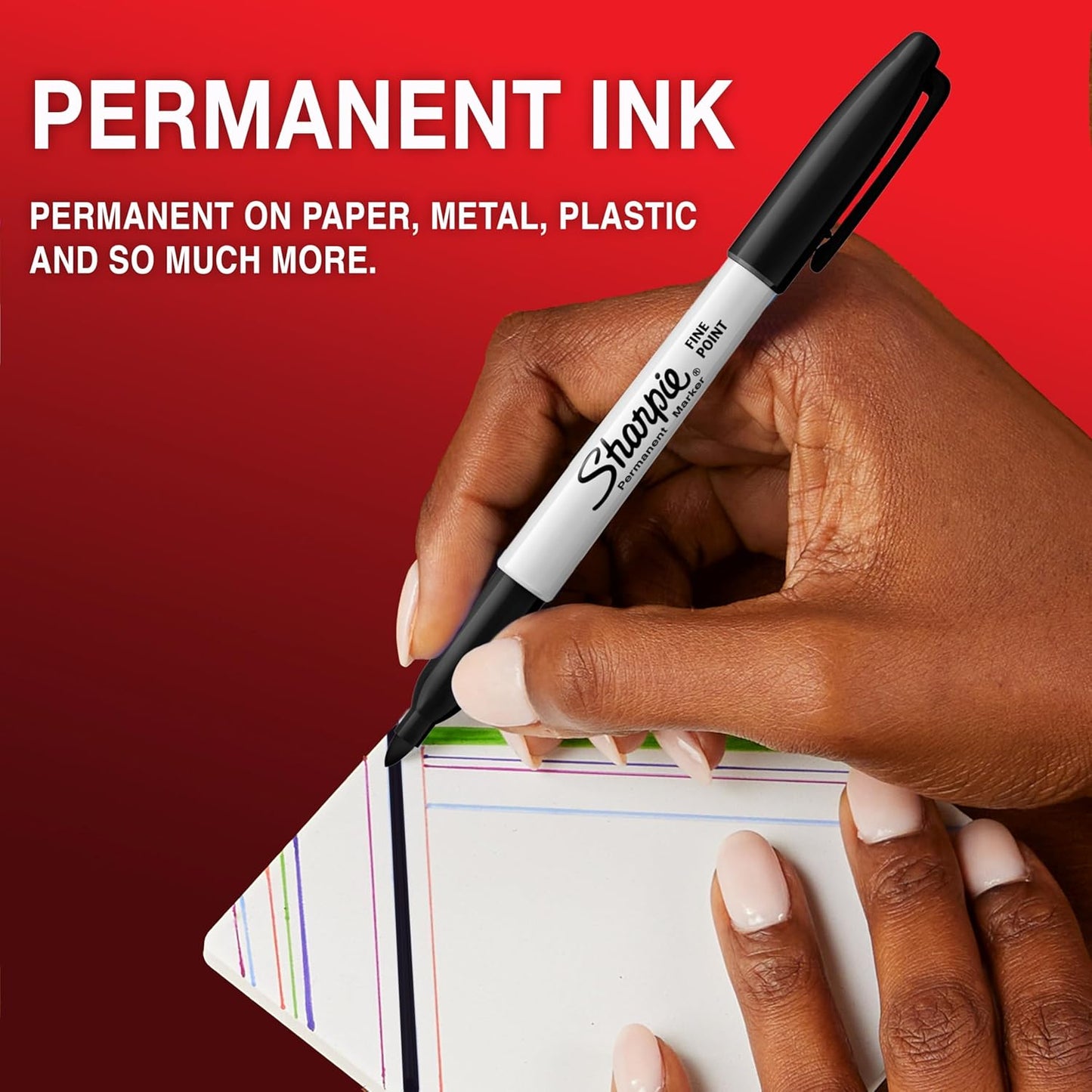 Sharpie Permanent Markers | Fine Point Colouring Pens | Assorted Colours | 18 Marker Pens