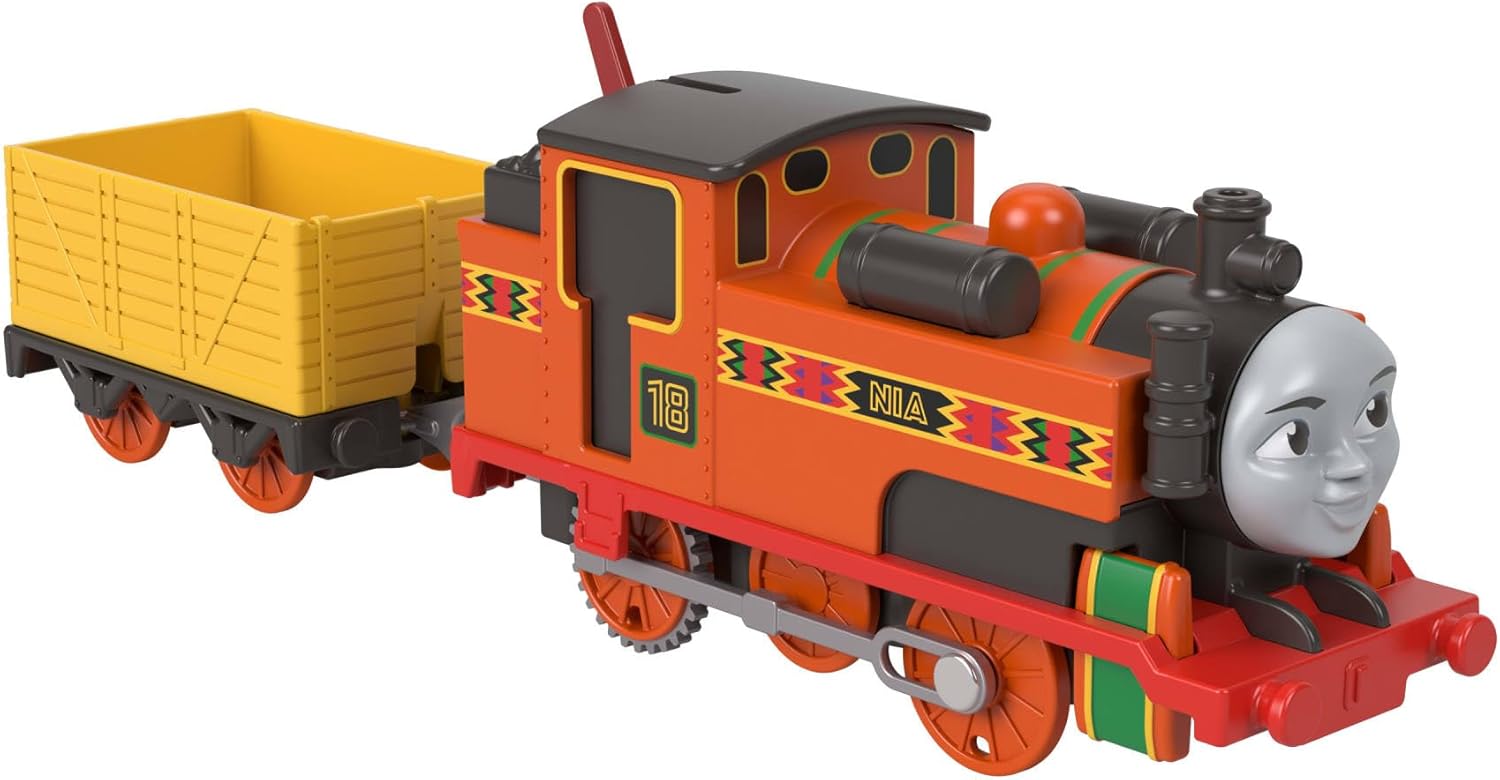 Thomas & Friends Motorized Toy Train, Classic Nia Battery-Powered Engine & Cargo Car, Storytelling Play for Preschoolers, JGF97