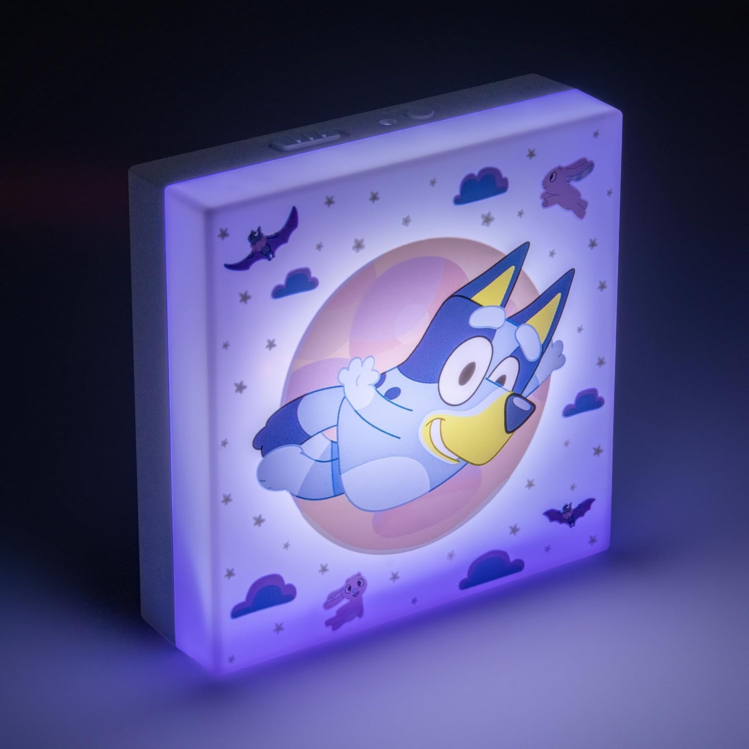 Paladone Bluey Night Light, Stick-On LED Wall Lamp with Auto Sensor and Adjustable Brightness, Battery Powered for Kids' Bedrooms, Officially Licensed Merchandise