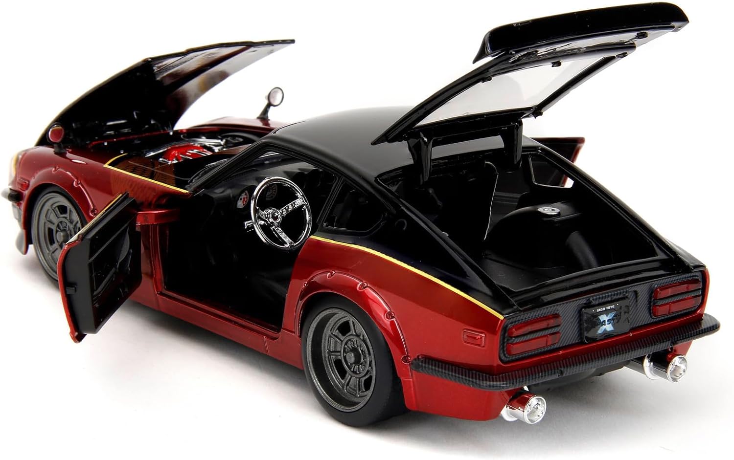 Fast & Furious JADA NISSAN DATSUN 240Z 1:24 die-cast model Car (FAST X), Red, Toys for Kids and Adults, collect and play vehicle
