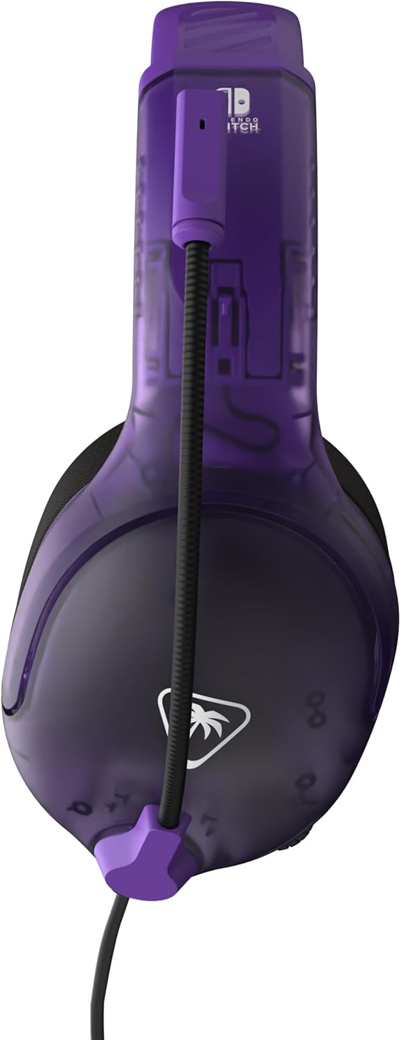 Turtle Beach Cuffie da gioco cablate Airlite Fit Fantasma viola con licenza ufficiale per tutti i Nintendo Switch - Microfono flip-and-mute, padiglioni auricolari dal comfort superiore