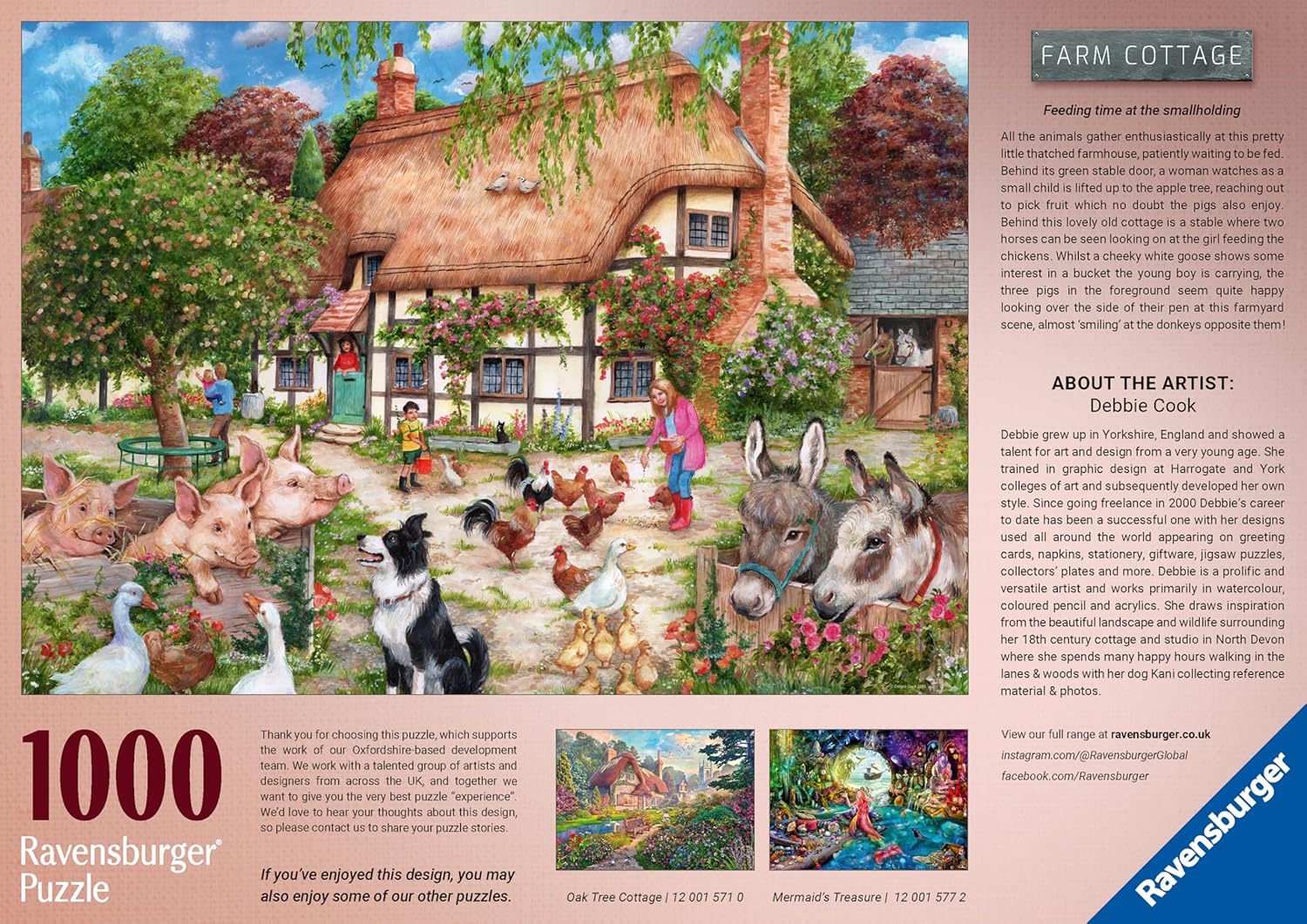Ravensburger Farm Cottage 1000 piece Jigsaw Puzzle for Adults and Kids Age 12 and Up