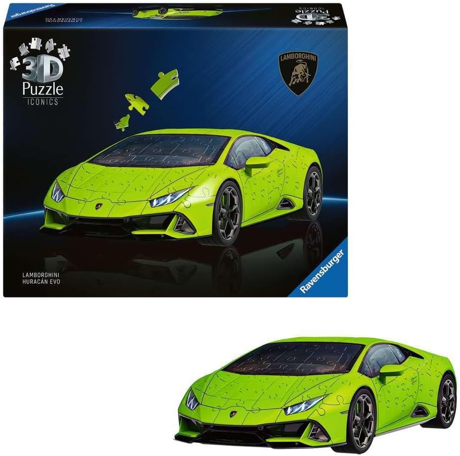 Ravensburger Iconics Lamborghini Huracan, 108 piece 3D Jigsaw Puzzle for Adults and Kids Age 8+ Years Up