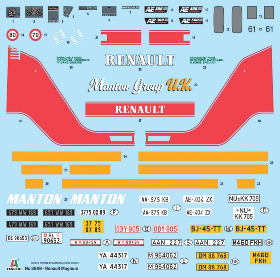 Italeri 3969 Renault AE500 Magnum, scala 1:24, Plastic Model Kit/Modello in plastica da montare