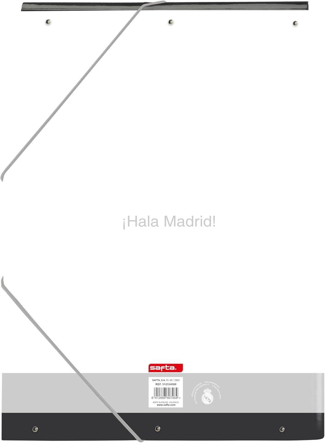 Safta Real Madrid EQUIPACIÓN 25/26 – Folio Folder with 3 Flaps, Ideal for Children of Different Ages, Comfortable and Versatile, Quality and Resistance, 26 x 36.5 cm, white, M, Casual