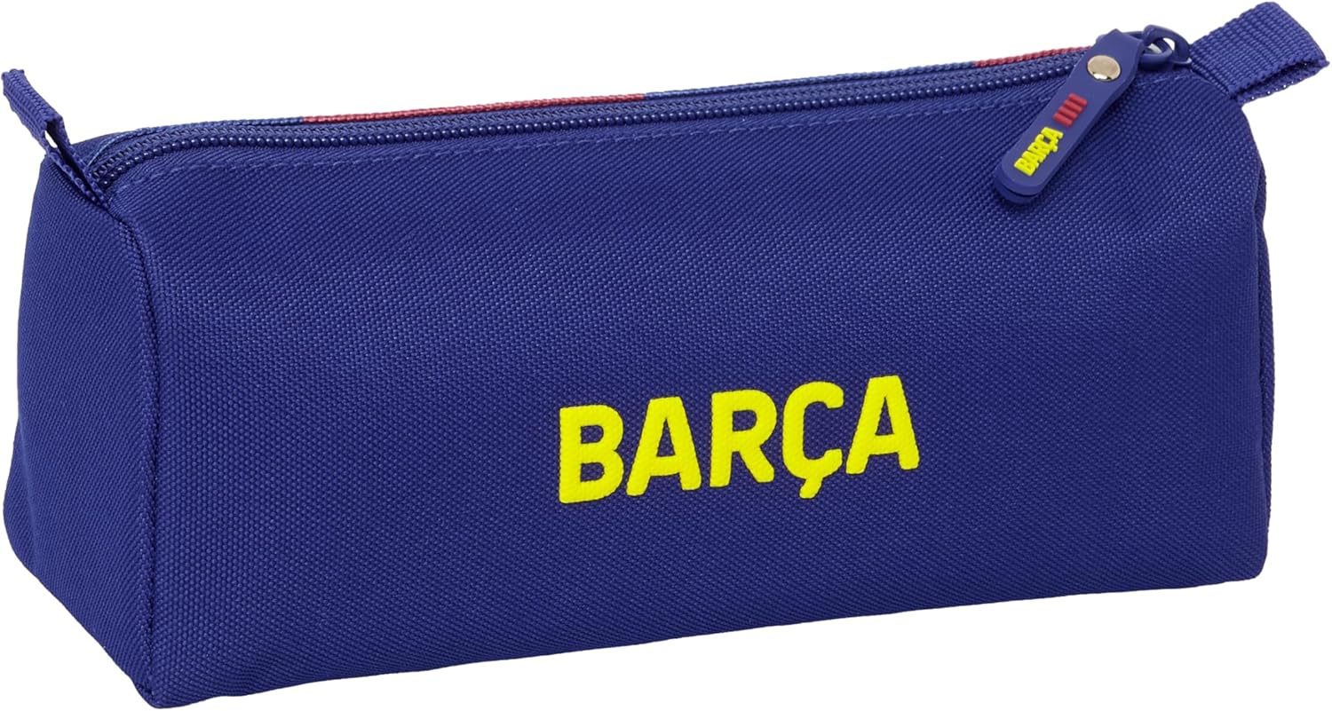 F.C. Barcelona 1st Team 25/26 – Pencil Case with Zip and Compartment, Children's Pencil Case, Ideal for School Age Children, Comfortable and Versatile, Quality and Resistance, 21 x 7 x 8 cm, Blue