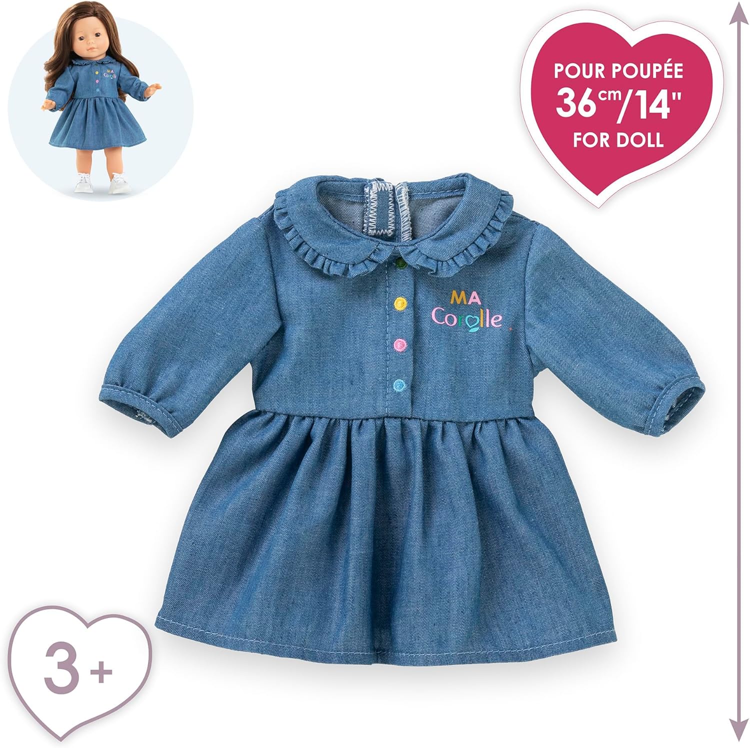 Corolle - Corolle Spijkerjurkje voor Babypop 36cm