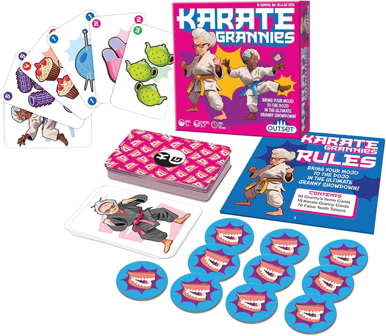 Outset Media Karate Grannies | Hilarious Clash Of Knitting And Martial Arts | Strategy Card Game For Ages 7 And Over