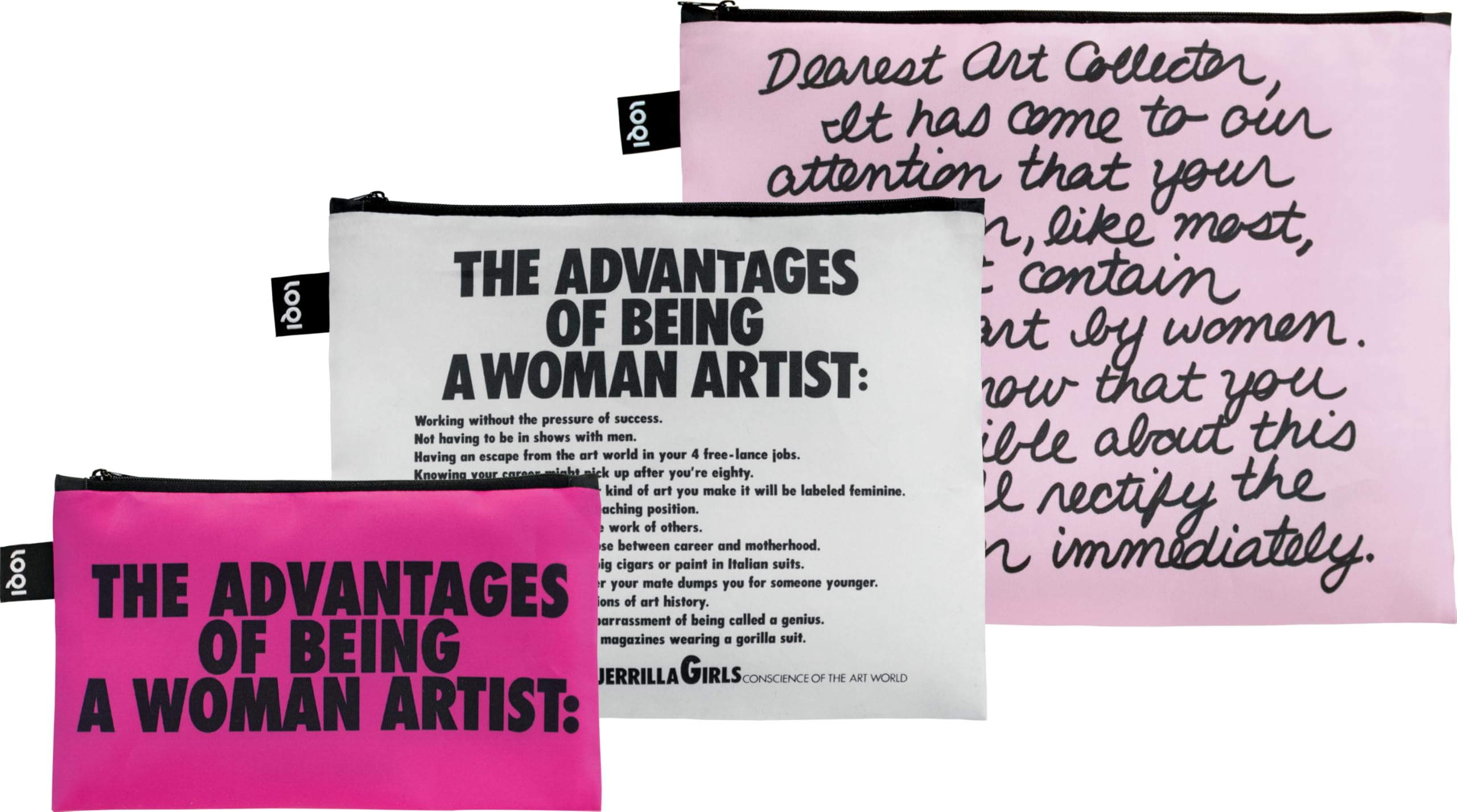 LOQI - GUERRILLA GIRLS Dearest Art Collector and The Advantages Of Being A Woman Artist Zip Pockets