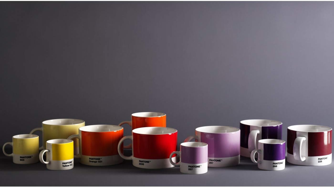 Copenhagen Design Pantone - Large Ceramic Coffee/Tea Mug with Handle - Colorful Porcelain Coffee Mug/Cup, 375ml Orange 021