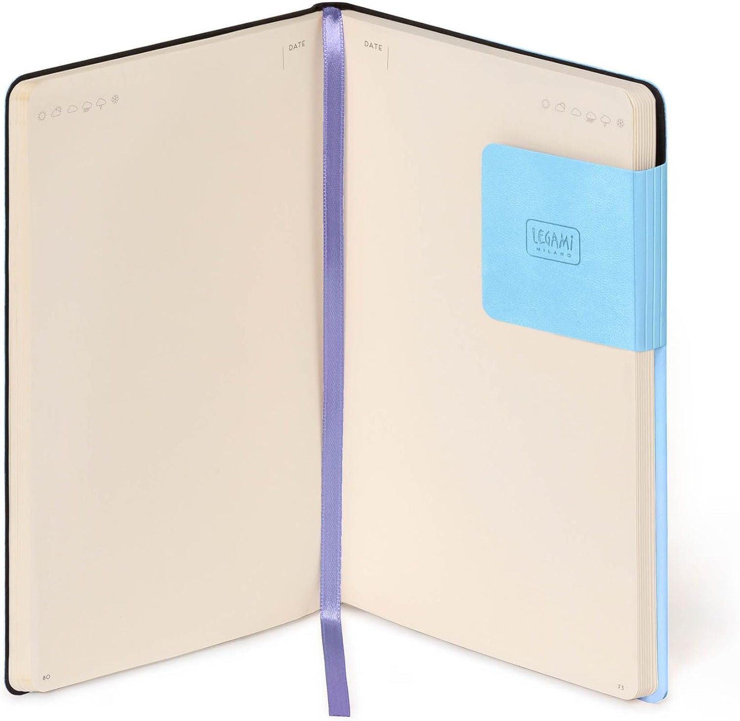 Legami - White Paper Notebook My Notebook, Aura, Special Edition, Large, FSC Certified Paper, 192 Pages, Soft Cover, Elastic Closure, 17 x 24 cm