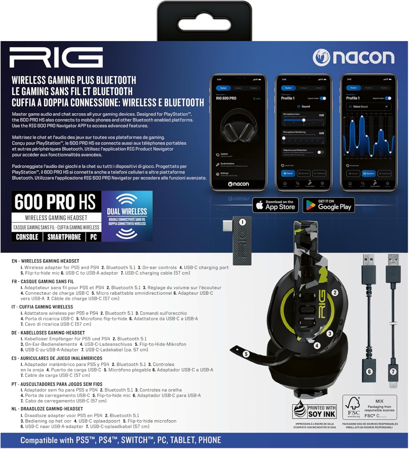 Nacon - Rig Wireless Headset 600 Pro Hs - Acid Camo