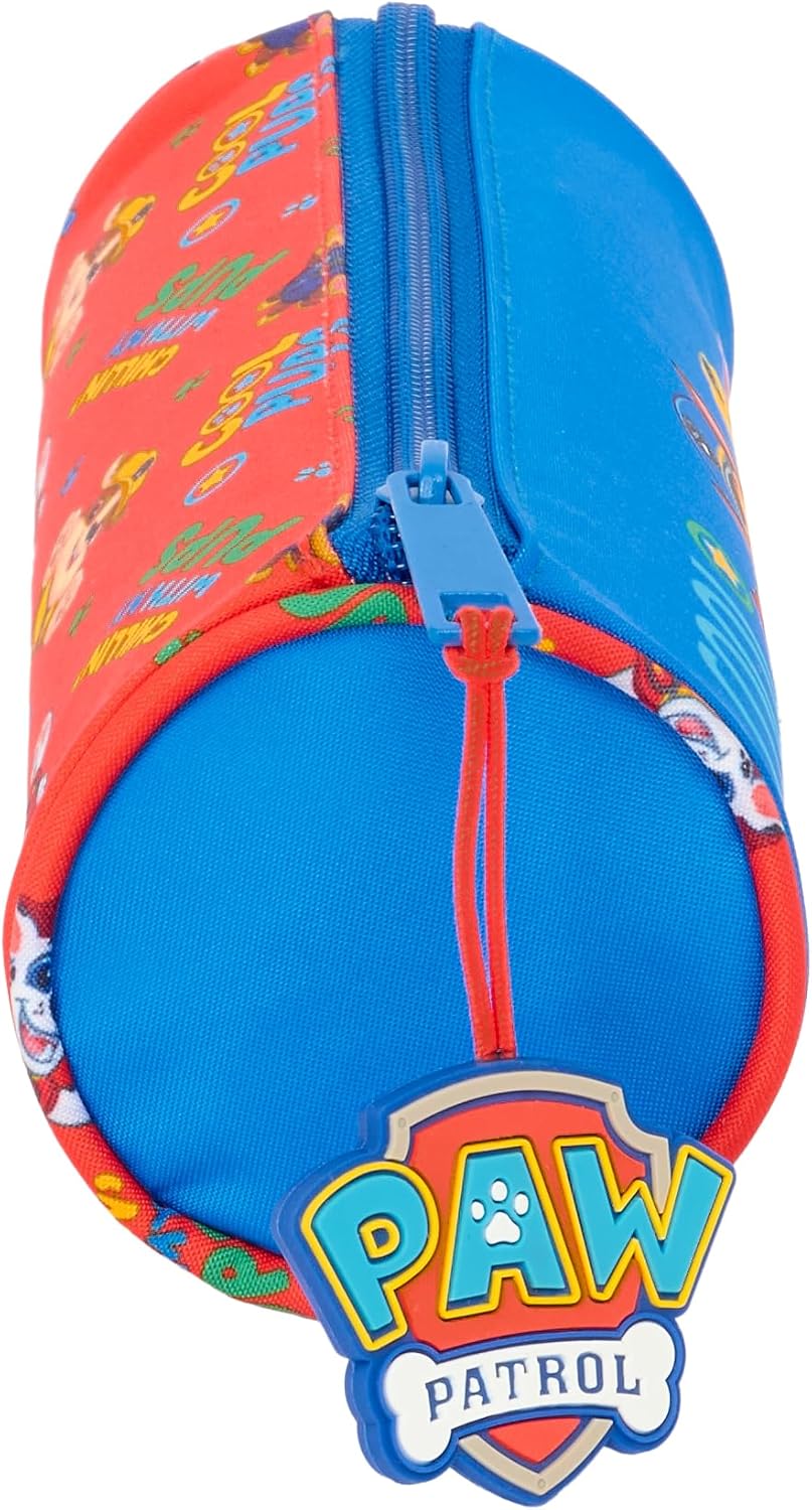 Paw Patrol Cool – Round School Pencil Case, Children's Pencil Case, Ideal for Children from 5 to 14 Years, Comfortable and Versatile, Quality and Resistance, 20 x 7 cm, Red/Blue, M, Casual