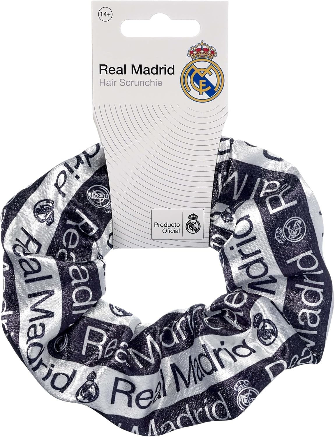 Real Madrid Black & White Logo Hair Scrunchie