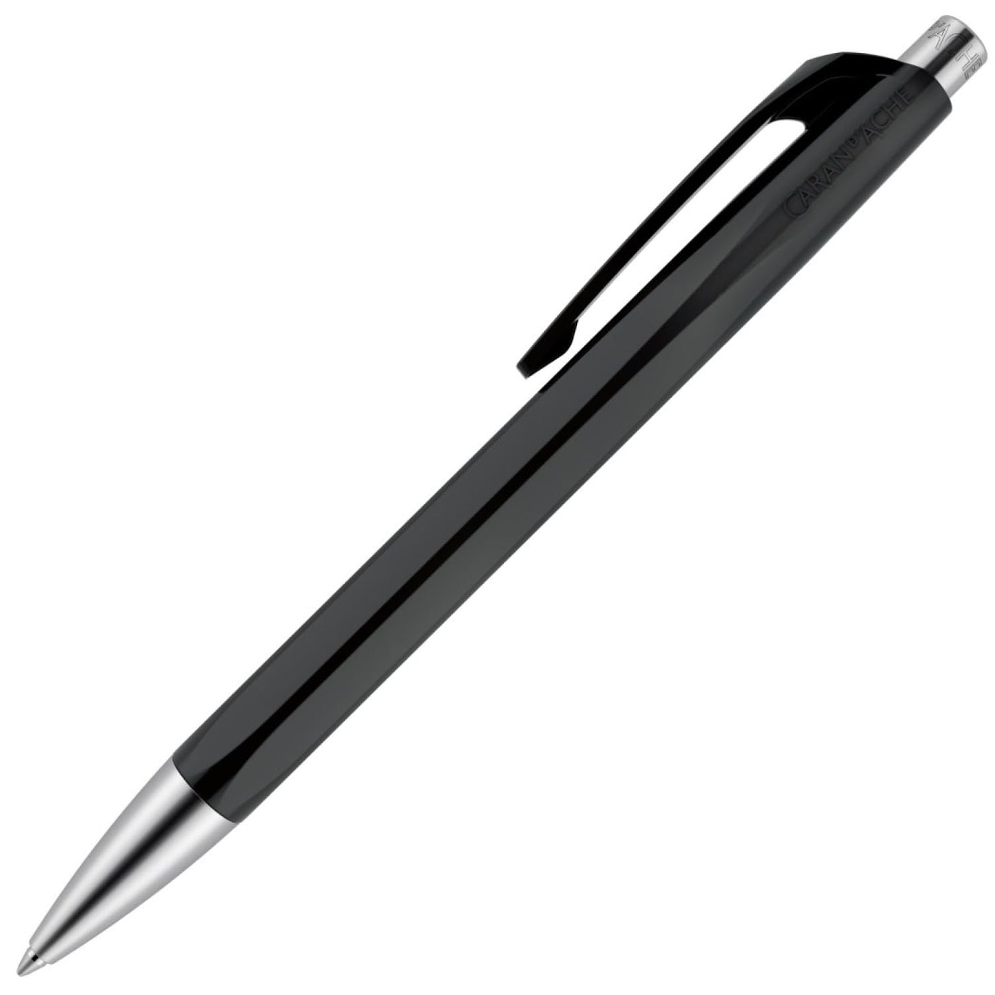 Caran Dache Ballpoint Pen, Black, with SwissRide Blue Medium Cartridge