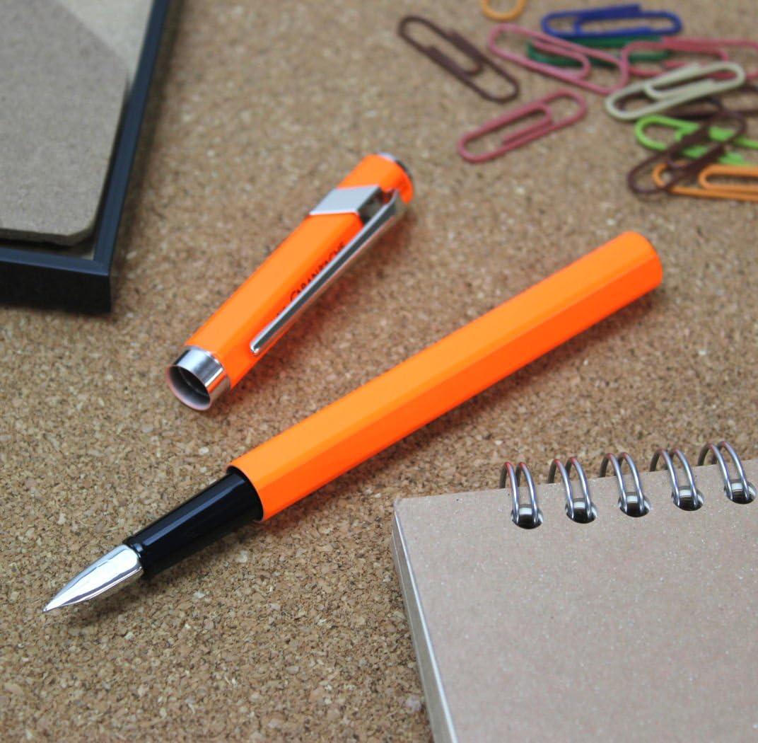 Caran Dache Fountain Pen, Fluo Line, Orange, with Medium Nib