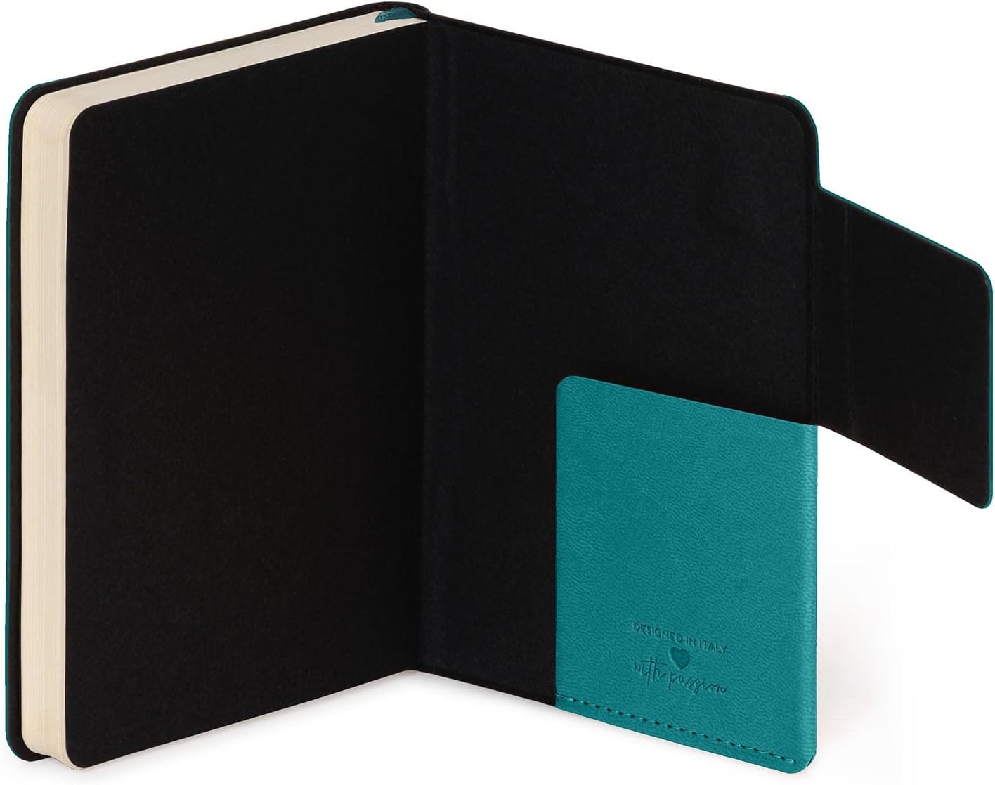 Legami - Small Ruled Notebook, 192 Pages, Soft PU Cover, FSC® Certified Paper, 90 g/m² Ivory Paper, Monthly Planner, Address Book, Bookmark, 9.5 x 13.5 cm, Malachite Green