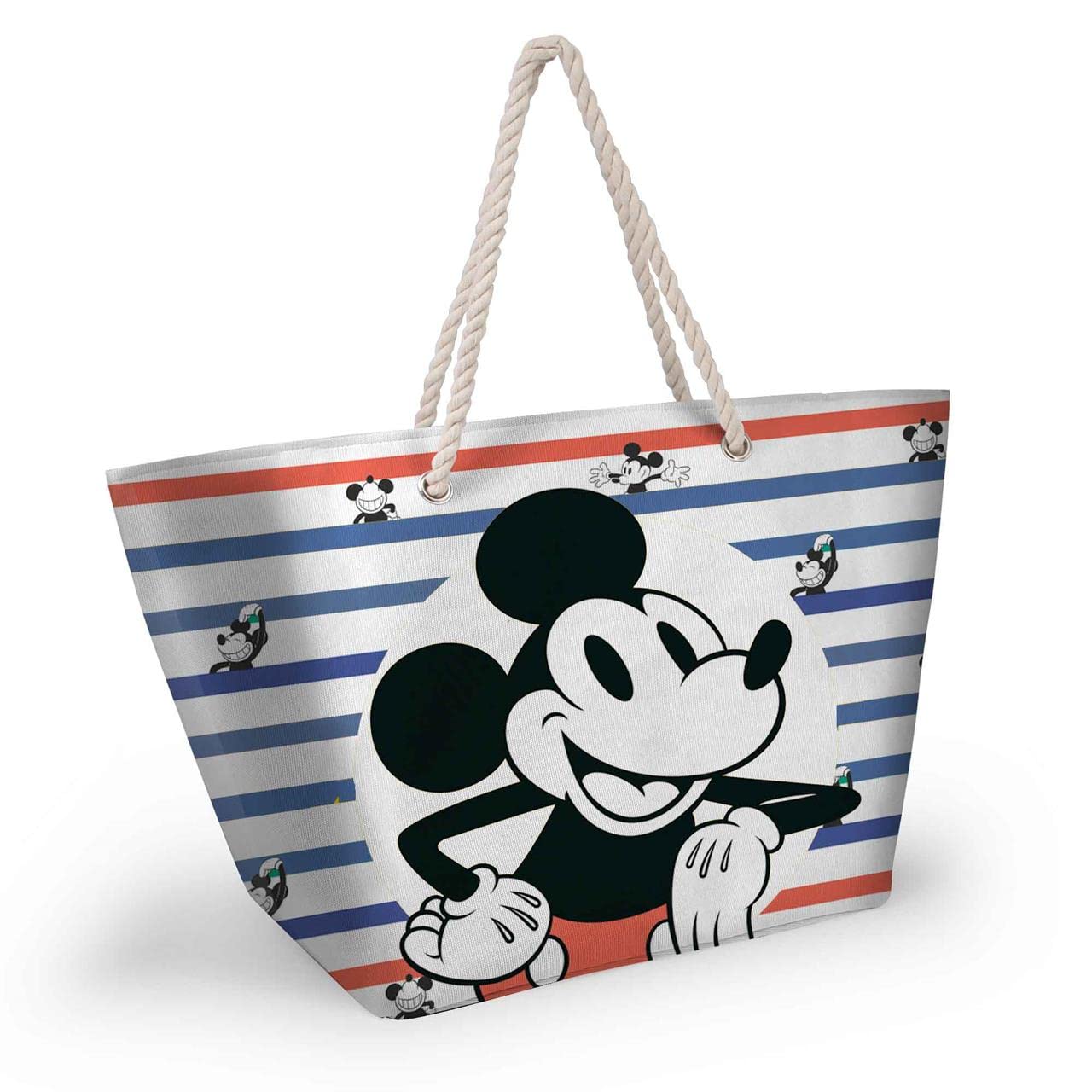 Disney Mickey Mouse Beach-Bolsa de Playa Soleil, Multicolor, 52 x 37 cm