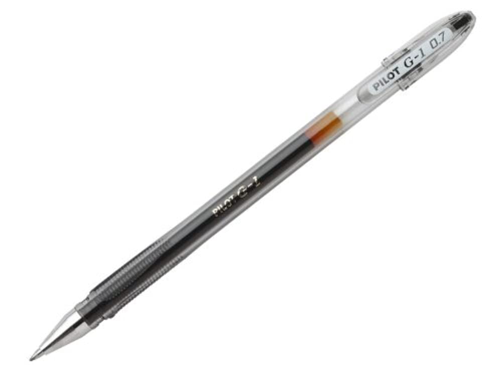 Pilot G107 Gel Ink Rollerball Pen with 0.7 mm Tip - Black (Pack of 12