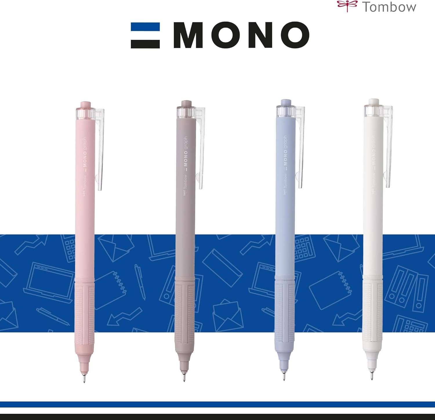 Tombow Ballpoint Pen MONO Graph Lite Smokey Pink, Precise Needle Tip, Smooth Writing, Ergonomic Grip