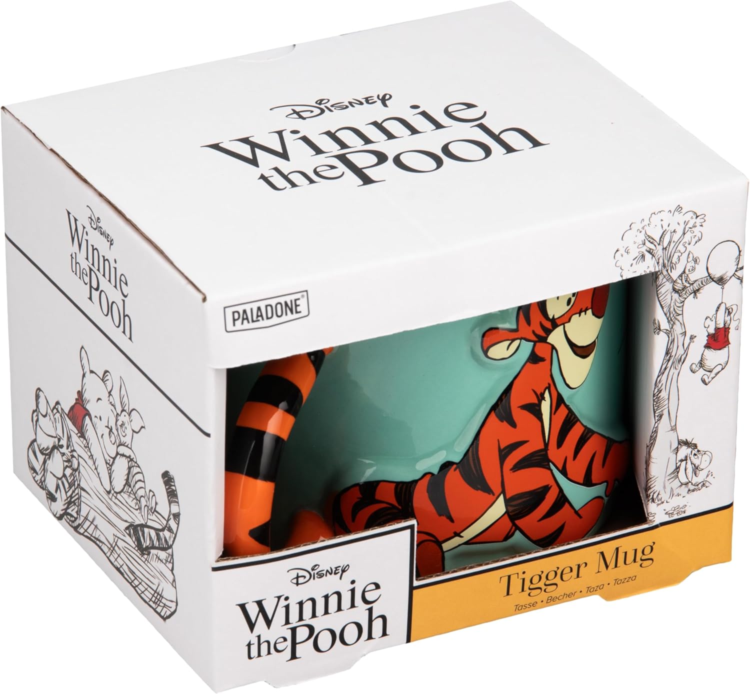 Paladone Disney Tigger Tail Large Ceramic Mug, Officially Licensed Winnie The Pooh Coffee Cup for Tea and Hot Chocolate, Pop Culture Gifts for Kids and Adults