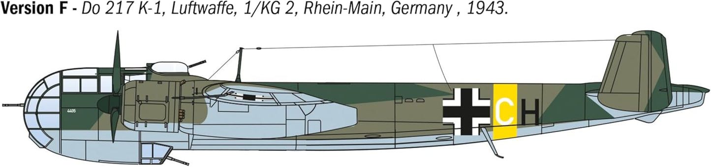 ITALELI IT1/72 WW2 Germany Dornier Do217 K2 Guide Bomb Fritz X Included Plastic Model IT1488 (Airplane