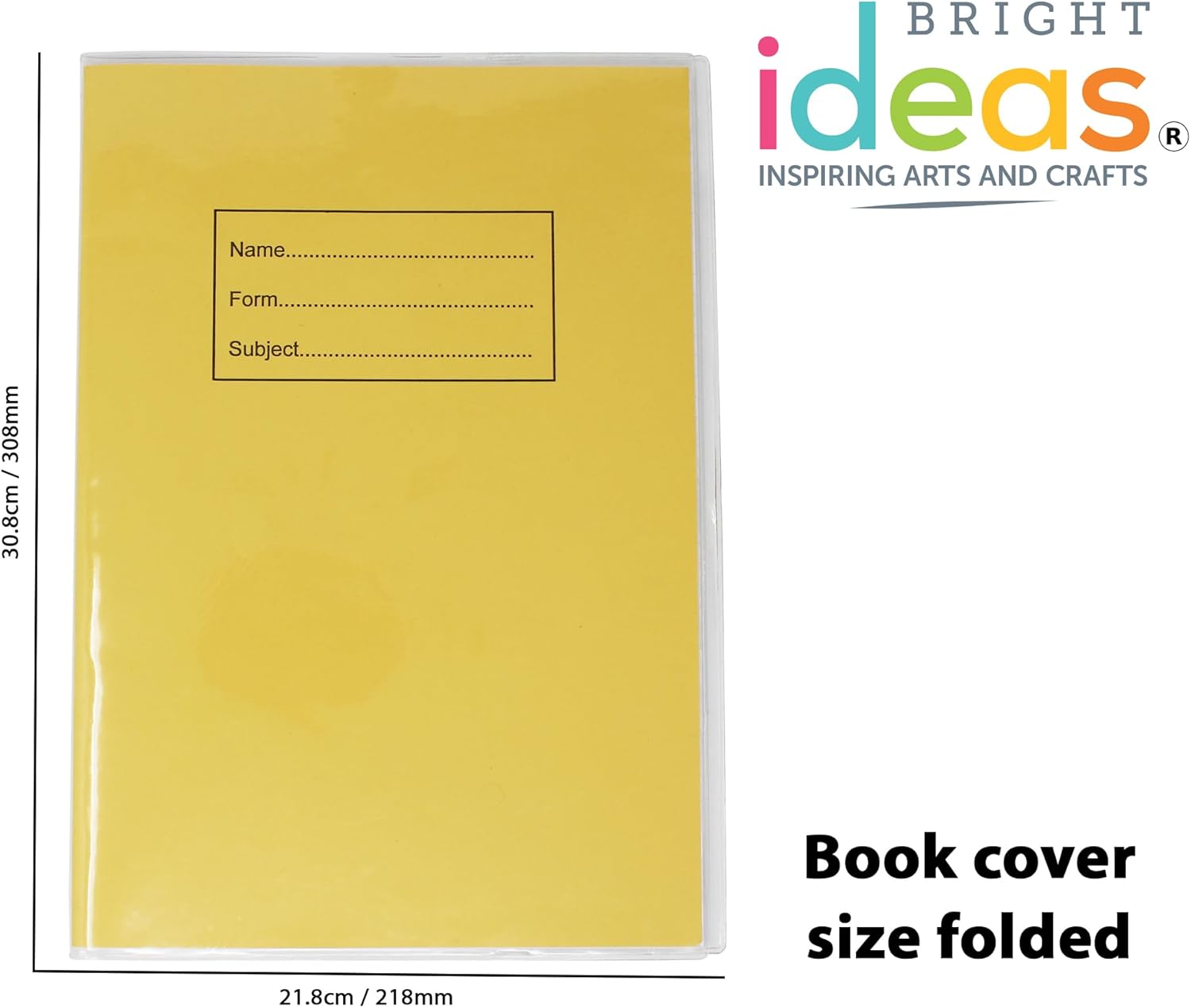 Bright Ideas Clear PVC Book Covers – A4, 250 Micron, PK10 Covers. Thicker and Extra Strong Sturdy Plastic Book Covers. Easy to Clean Plastic and Wipeable Made to Protect School Exercise Books. BI9000.