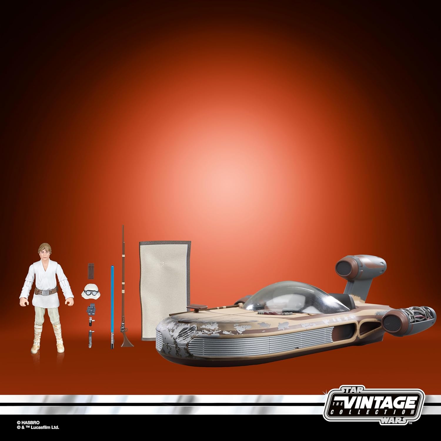 Star Wars The Vintage Collection Landspeeder & Luke Skywalker, Star Wars: A New Hope 9.5-cm Action Figure & Vehicle