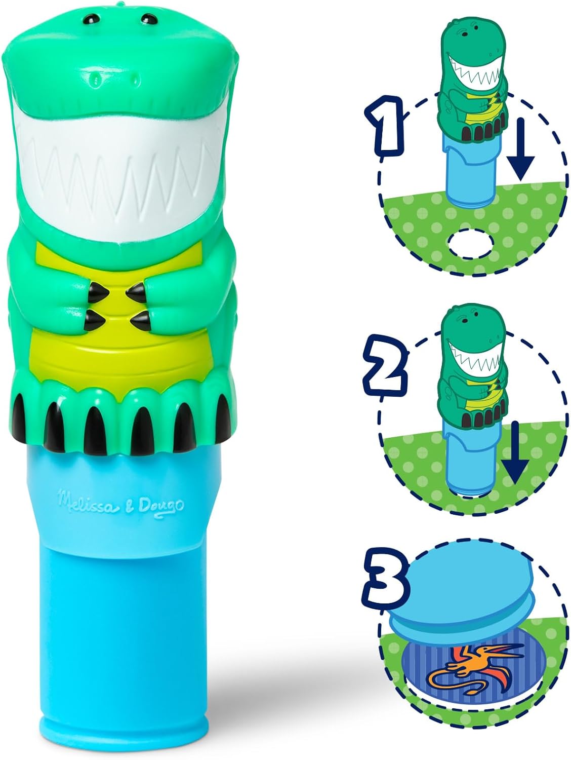 Melissa & Doug Sticker Wow Dinosaurier Stickerstempel und Block - mit 300 Stickern, Aufkleberstempel und 24-seitigem Beschäftigungsblock, für spielerisches Lernen, für Kinder ab 3 Jahren