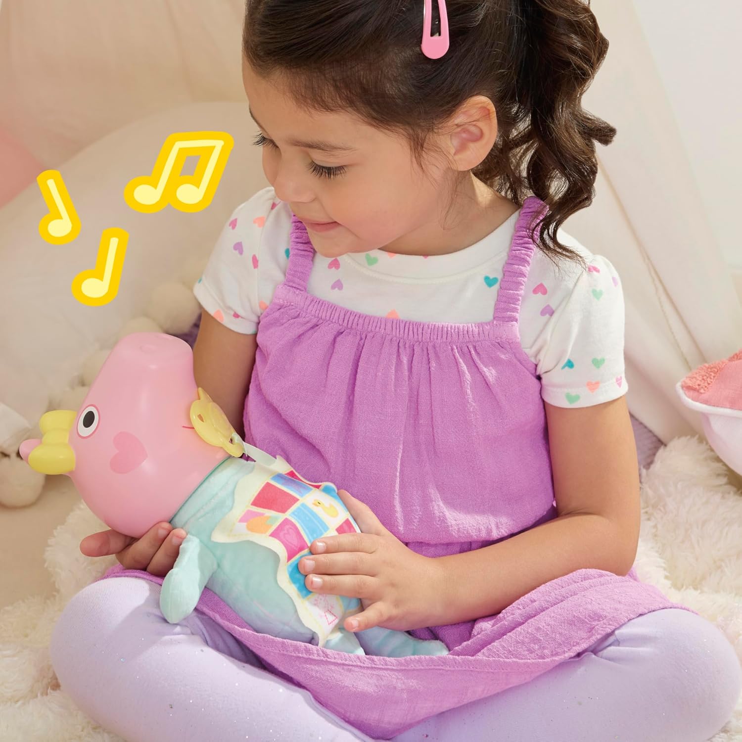 Peppa Pig Oinks and Snuggles Evie Interactive Baby Doll, 28 cm