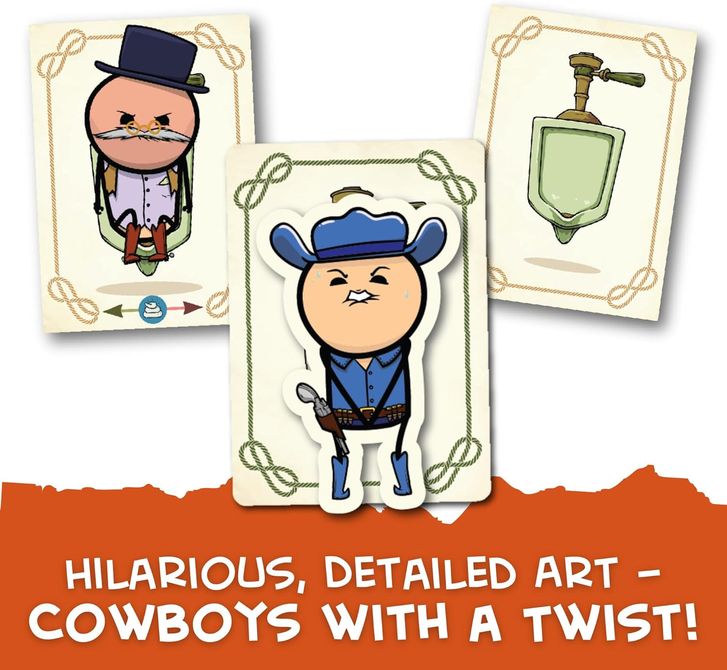 Joking Hazard Texas Age 10+ Hold It Card Game - Wild West Bathroom Card Game by Cyanide & Happiness - Push Your Luck Party Game for 2-6 Players | Hilarious Fun for Game Night