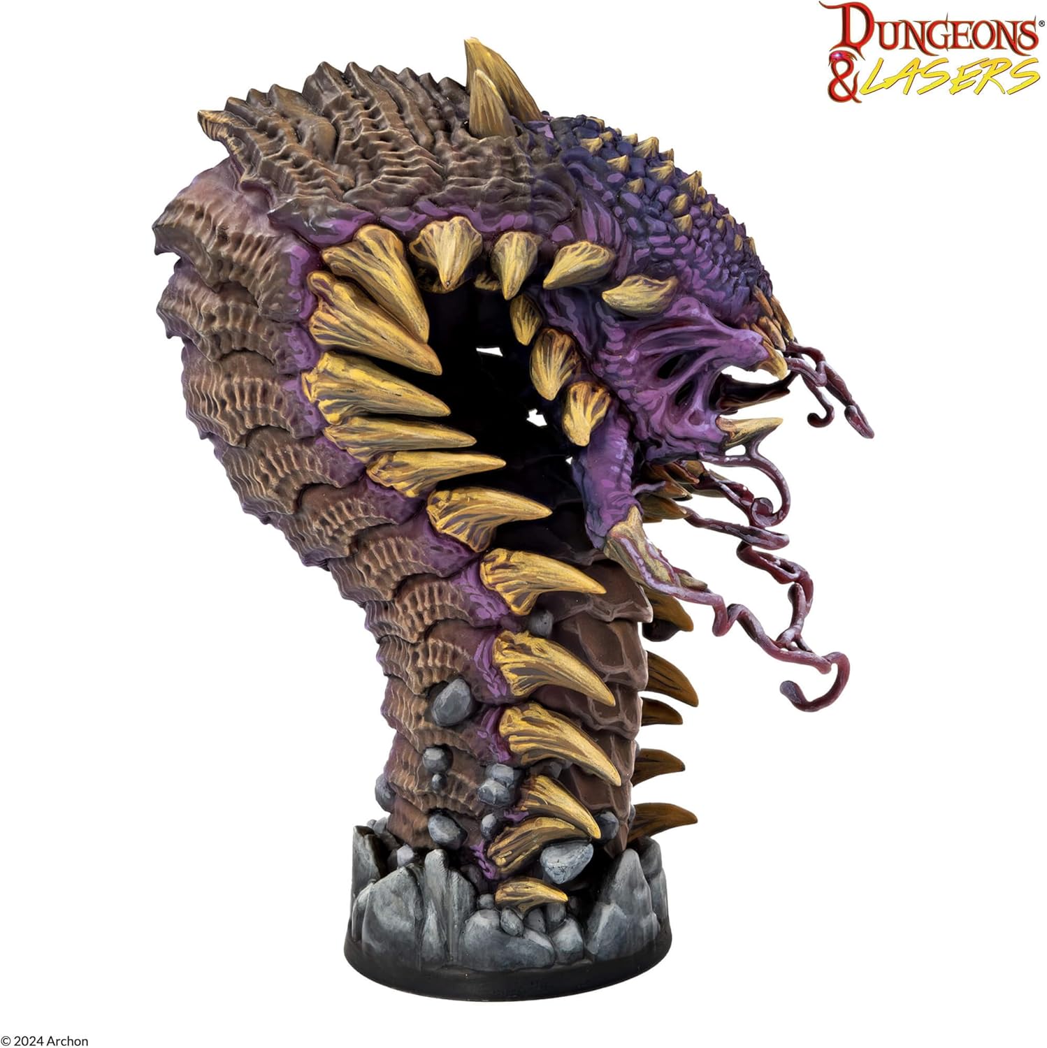 Dungeons & Lasers Sandwyrm Terror of The Dunes DND Miniature - Large Model with Scenic Base - Unpainted, Unassembled - for Ages 14 Years +