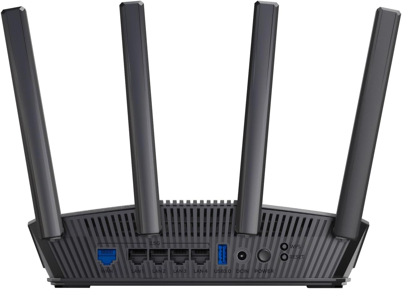 ASUS RT-BE82U BE6500 WiFi 7 Dual-Band Extendable Router (4K QAM, MLO, 5X 2.5GbE Ports, Commercial Level Network Security, Parental Control, IoT Network, Child Network and VPN Network