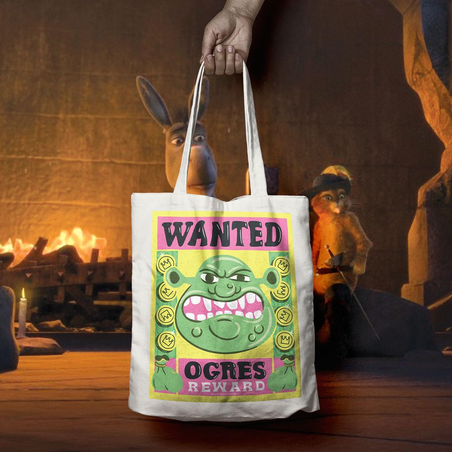 FaNaTtik Shrek Officially Licensed Ogres Wanted Poster Tote Bag 40 x 40cm