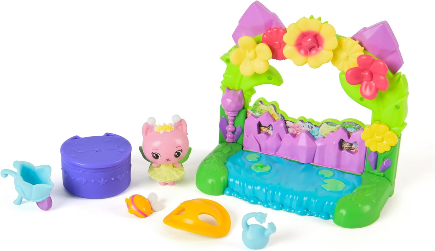 Gabby et la Maison Magique Le Film - Gabby Dollhouse - Balcon Jardin Enchanté De Fée Minette - 1 Figurine Et 5 Accessoires - Dessin Animé Jouet Maison De Poupée - Jouet Enfant 3 Ans Et +