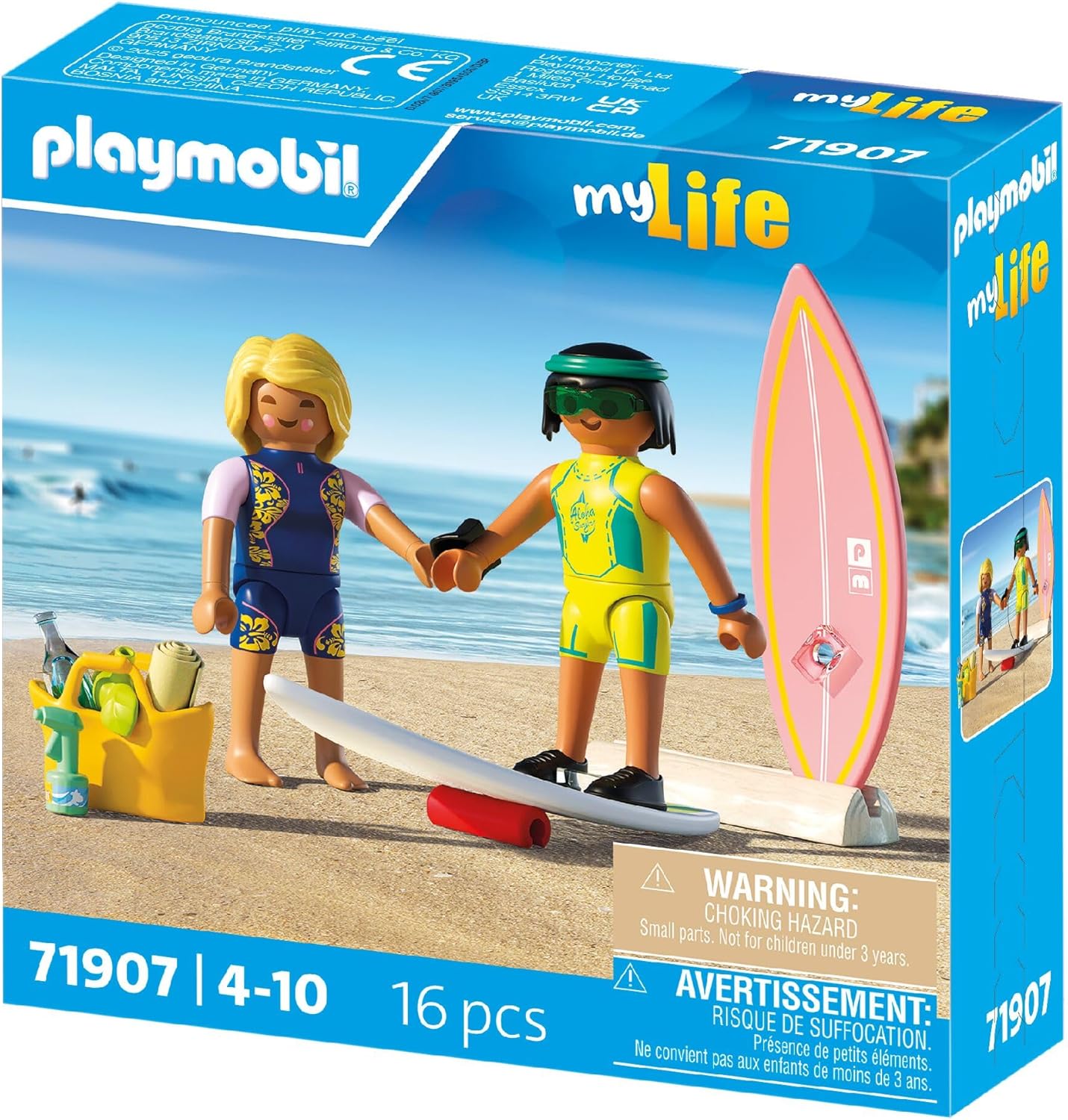 Playmobil Surf School – Beach Instructor Set with Board, Gear & Accessories, Action Water‑Sports Role‑Play Toy for Kids Ages 4+