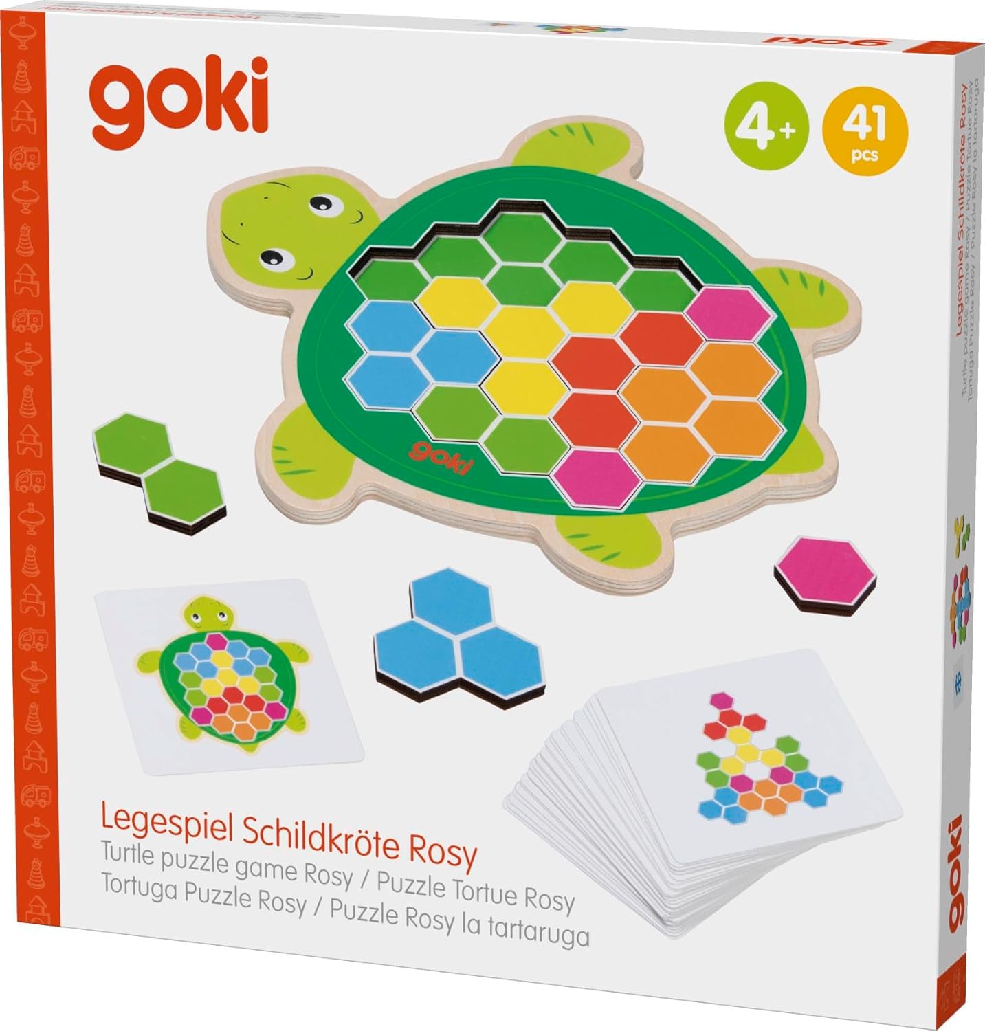 Goki - Goki Houten Schildpad Puzzelspel Rosy 41st.