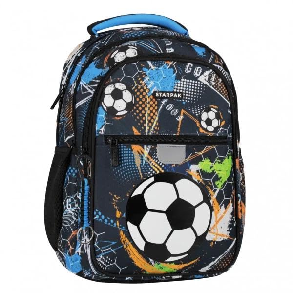 School backpack blue football