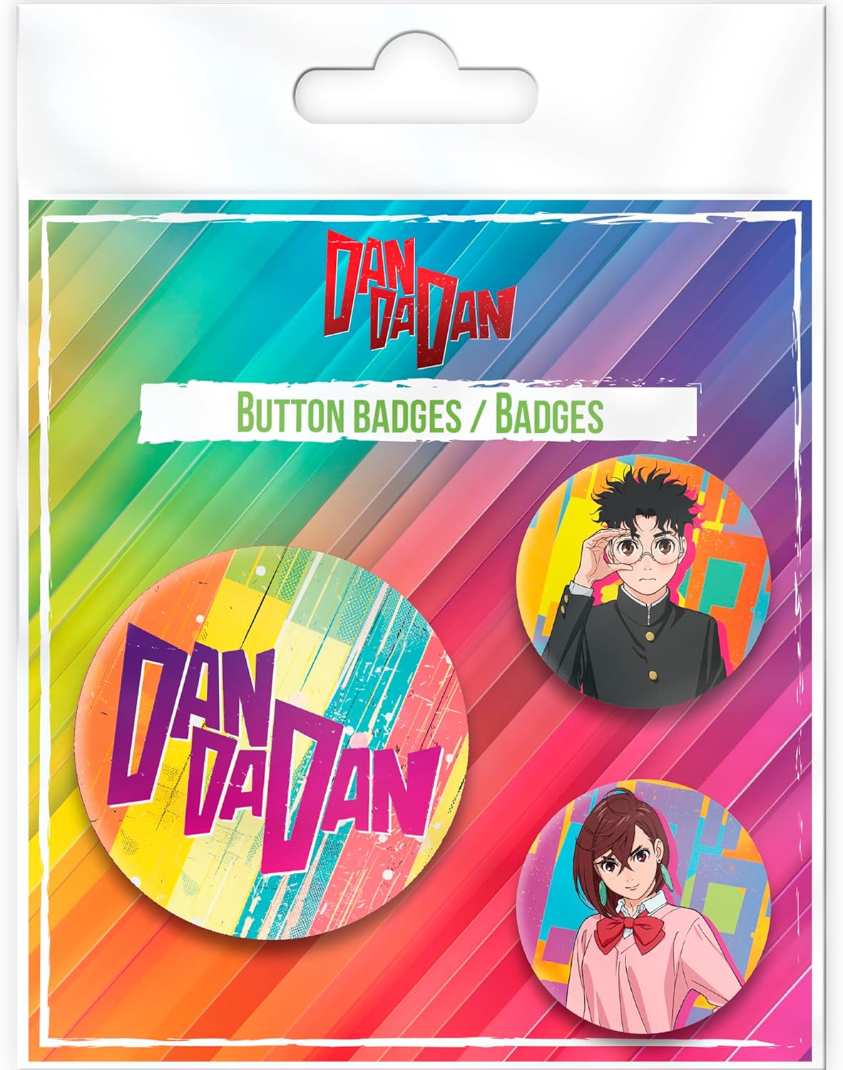 ABYstyle - DAN DA DAN Momo & Okarun Badge Pack, 1 x 5 cm + 2 x 3,2 cm, Metal, None