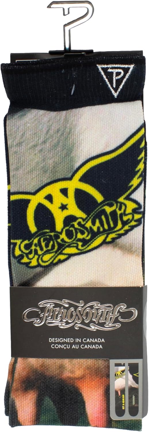 Perri's Leathers Aerosmith GET A Grip DYE SUB, 001, O Socks, Black, 10