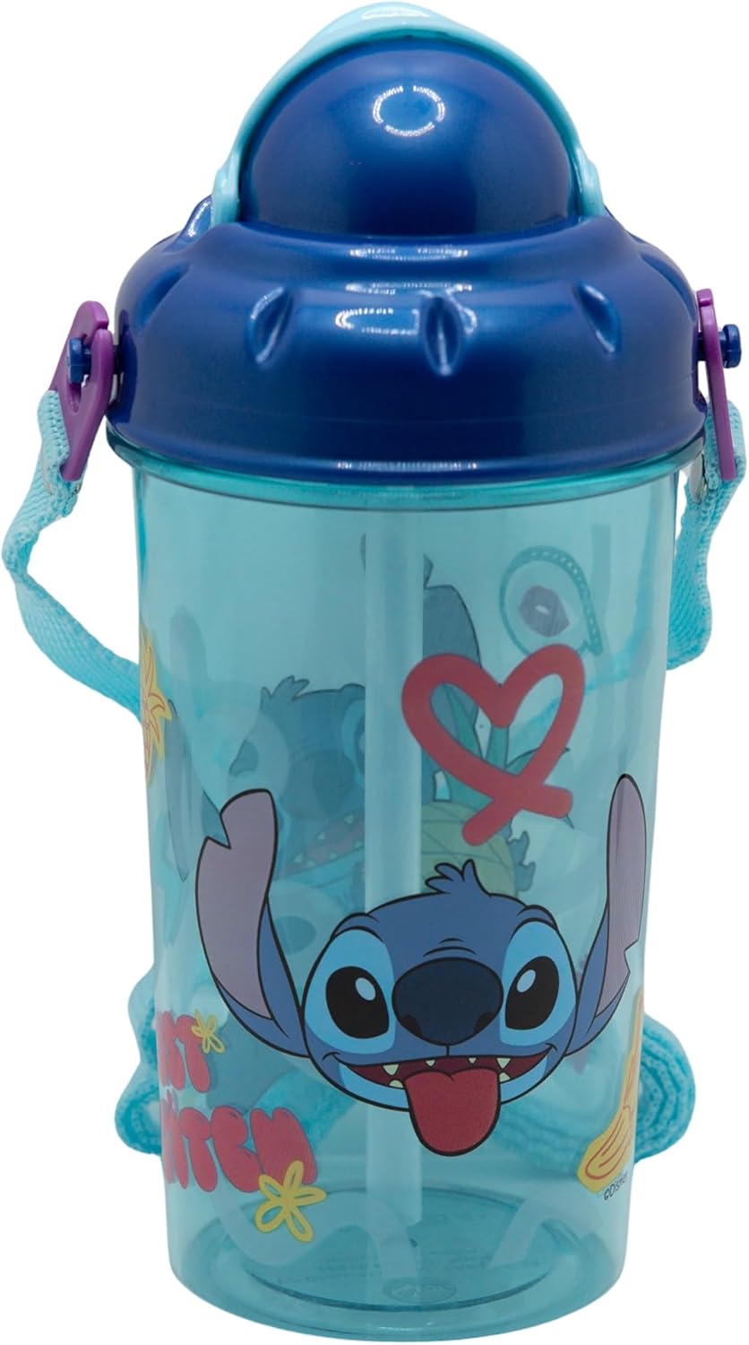 Wiederverwendbare Flasche mit Strohhalm DE 465 ml | STITCH DRAWING